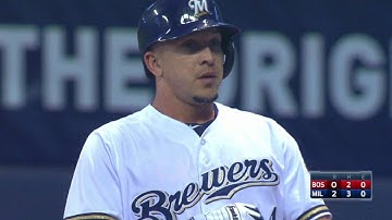 BOS@MIL: Perez grounds an RBI single into left field