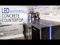 DIY Mancave Makeover Pt. 1 // Waterfall Concrete Countertop w/ LED River Inlay