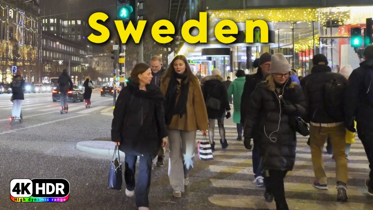 Stockholm Winter Walk 4K HDR | Peaceful Streets & Soft Snow