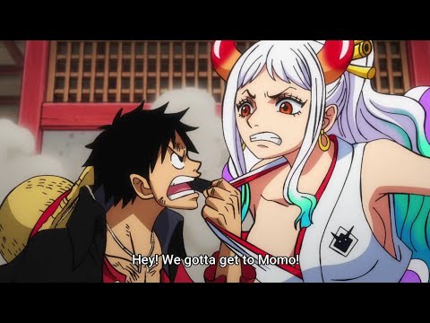 Luffy grab Yamoto dress | Luffy asked for Yamato help to save Momo