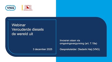 Webinar Verouderde diesels de wereld uit - 3 december 2025
