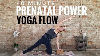 40 Minute Prenatal Power Yoga Flow: Strengthen & Release | Advanced 1st + 2nd Tri