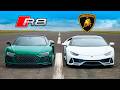 Lambo huracan v audi r8 drag race