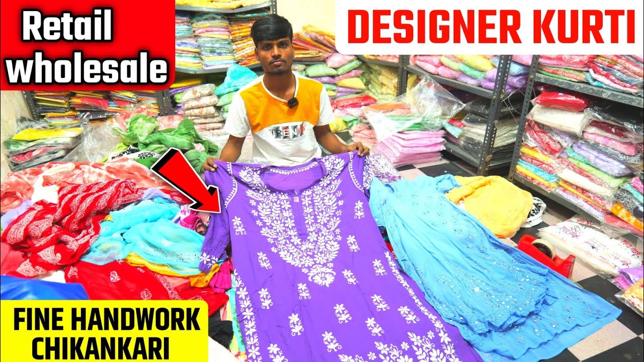 Designer Chikan Kurti from Manufacturer | Cheapest Chikan Work Dress in Lucknow | Retail & Wholesale