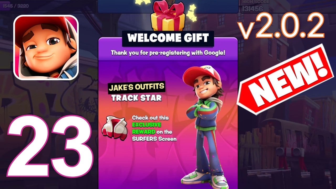 Subway Surfers City New Update v2.0.2 Gameplay - Jake's New Outfit Track Star
