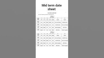 Mid term date sheet in 2 cycles of 90 minutes with marks 40 in each cycle | Mid term | Examination📚📝