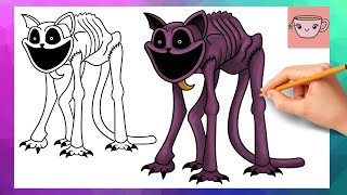 How To Draw Monster Catnap from Poppy Playtime | Smiling Critters | Easy Drawing Tutorial screenshot 4