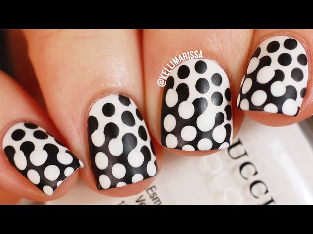 Black and White Polka Dot Nails Tutorial - Kindly Unspoken