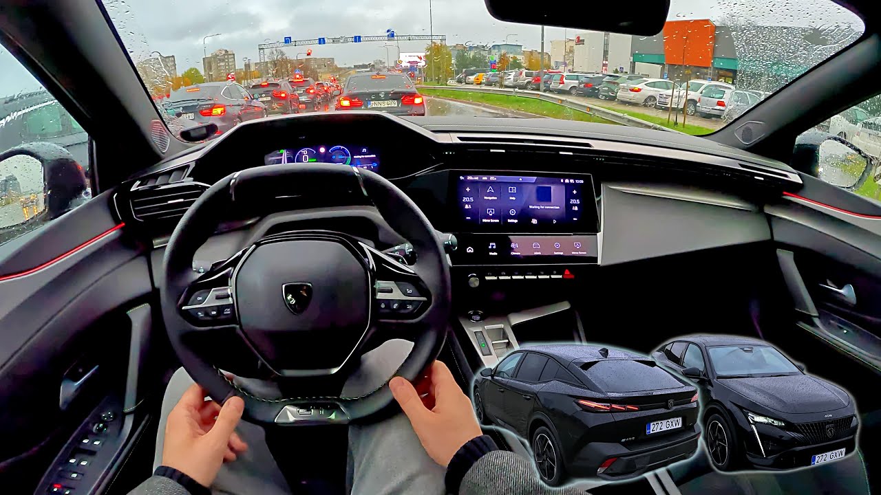 2025 Peugeot e-408 GT Electric 213hp | POV Test Drive 4K in rainy day - part 2