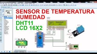 MEDICION DE TEMPERATURA HUMEDAD CON SENSOR  DHT11 Y LCD 16x2||LIBRERIA DHT11||ARDUINO