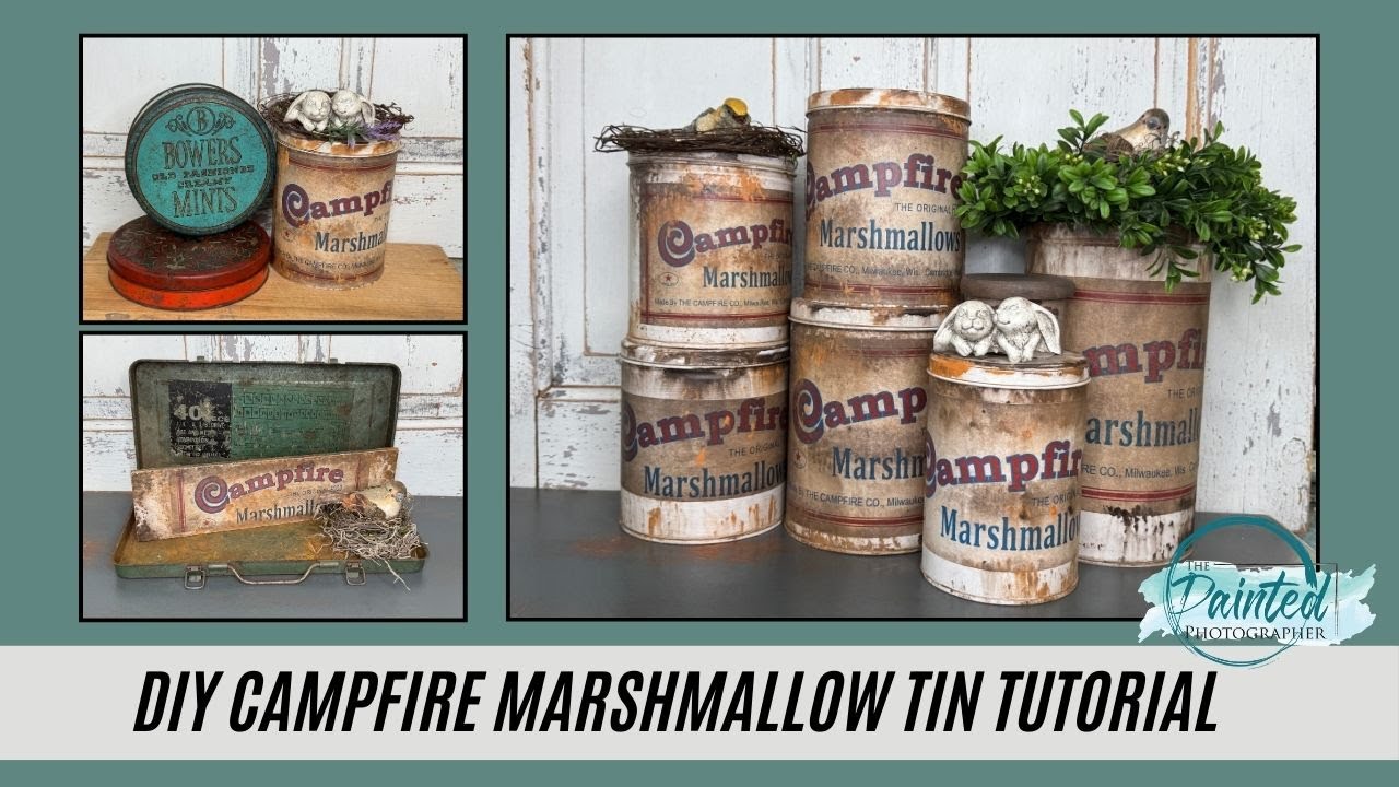 Thrift Haul Cookie Tin - Cottage-core Campfire Tin Rust Grunge - How To