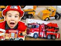 Police & Firefighter Costume Pretend Play! Fire Trucks & Emergency Vehicles for Kids | JackJackPlays