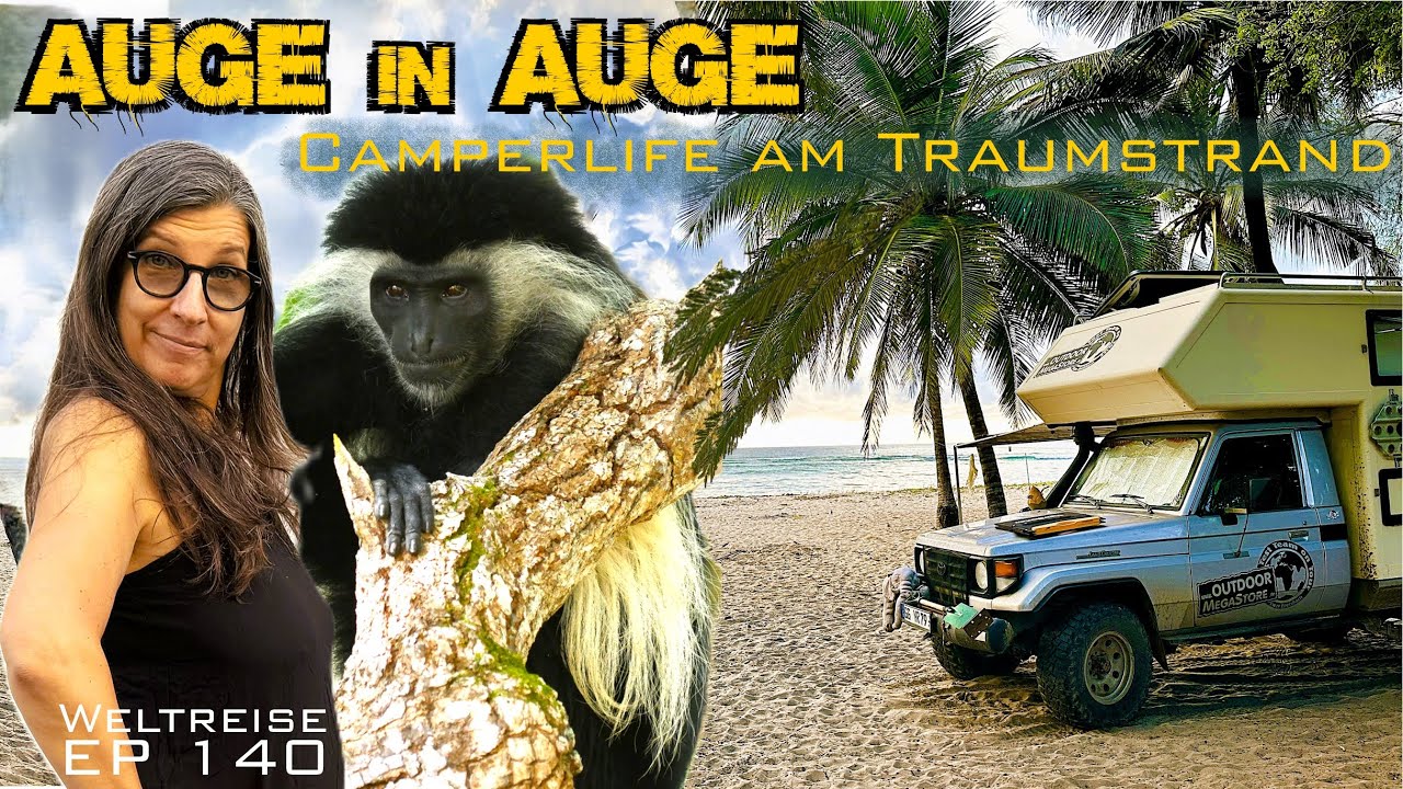 Affen-Alarm am Strand 🌴 – Unser Alltag im Camper in Kenia! Weltreise EP 140