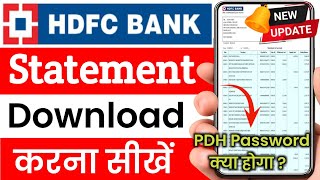 HDFC Bank Statement Kaise Nikale | HDFC Statement PDF Password | HDFC Account Statement Download