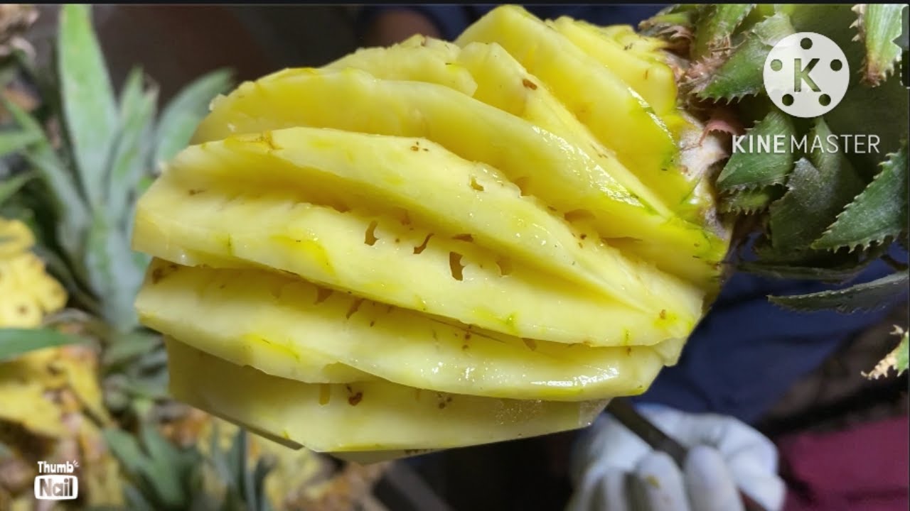 Pineapple cutting skills fruit carving culinary art YouTube