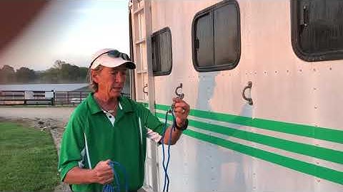 Hay nets and how to properly tie them so they stay high  one minute with Cathy