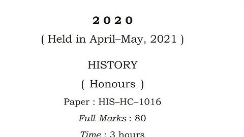 B. A 1st semester History honours question paper 2020-21 Guwahati University | B. A First semester||