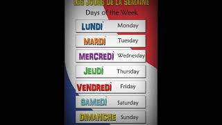 Days of the week in French #shorts #pronunciation #language #france #french #instagram #trending #yt