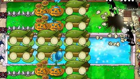 Plants Vs Zombies survival pool endless 10 cob cannon strategy