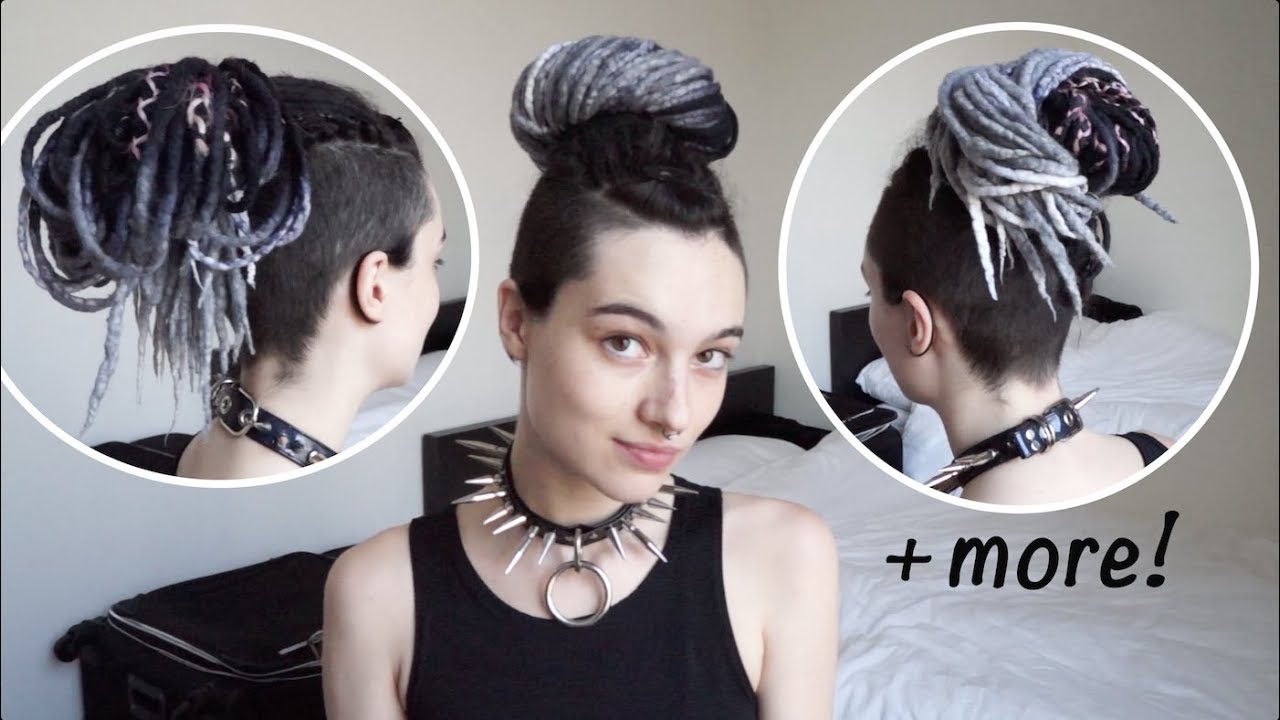 5 Quick Easy Dread Buns Tutorial