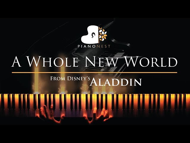 A Whole New World (End Title) Aladdin - Piano Karaoke / Sing Along Cover Lyrics class=