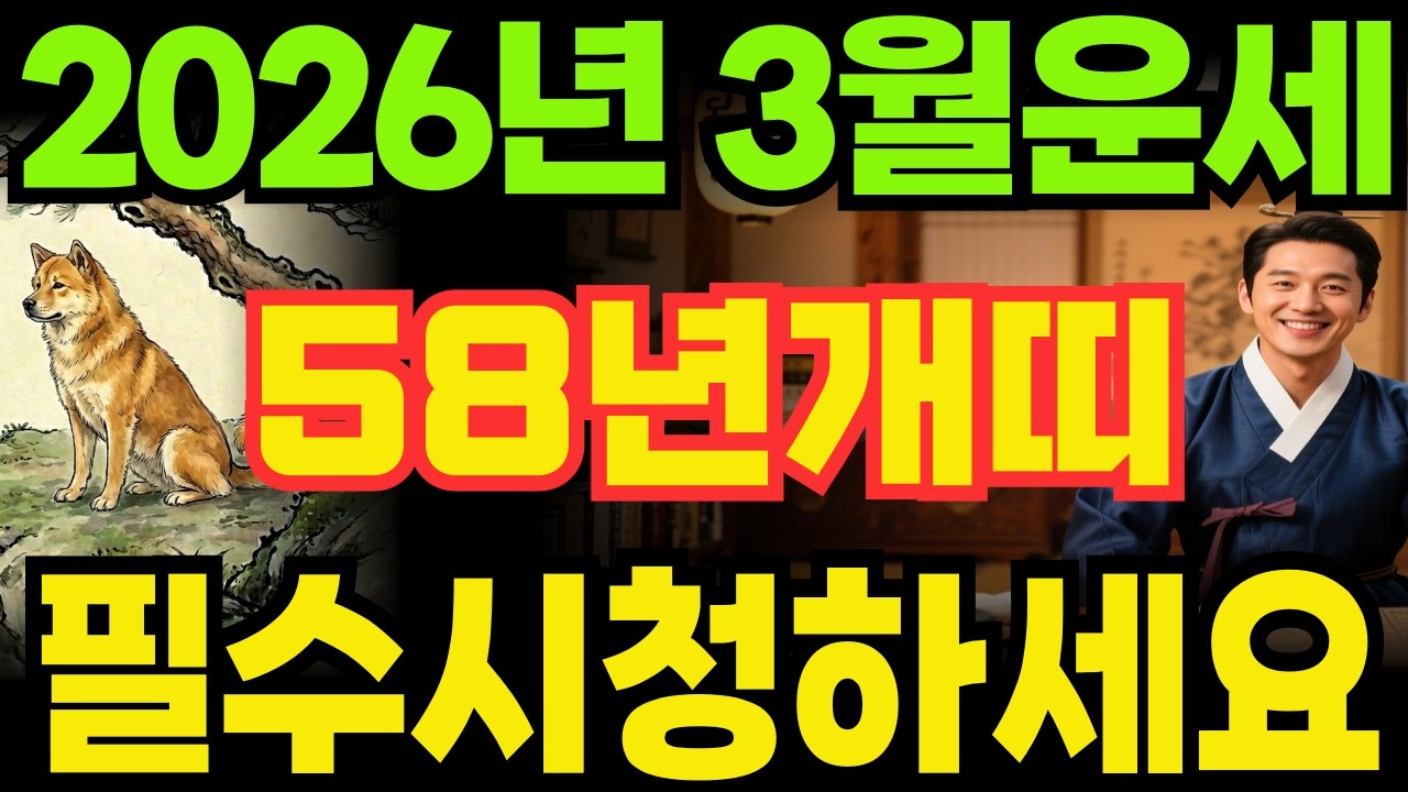 [1958년개띠26년3월운세]58년무술생개띠26년3월운세