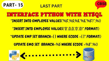 PYTHON ~ MYSQL CONNECTIVITY | PARAMETERISED QURIES | OLD STYLE | NEW STYLE | GRADE 12