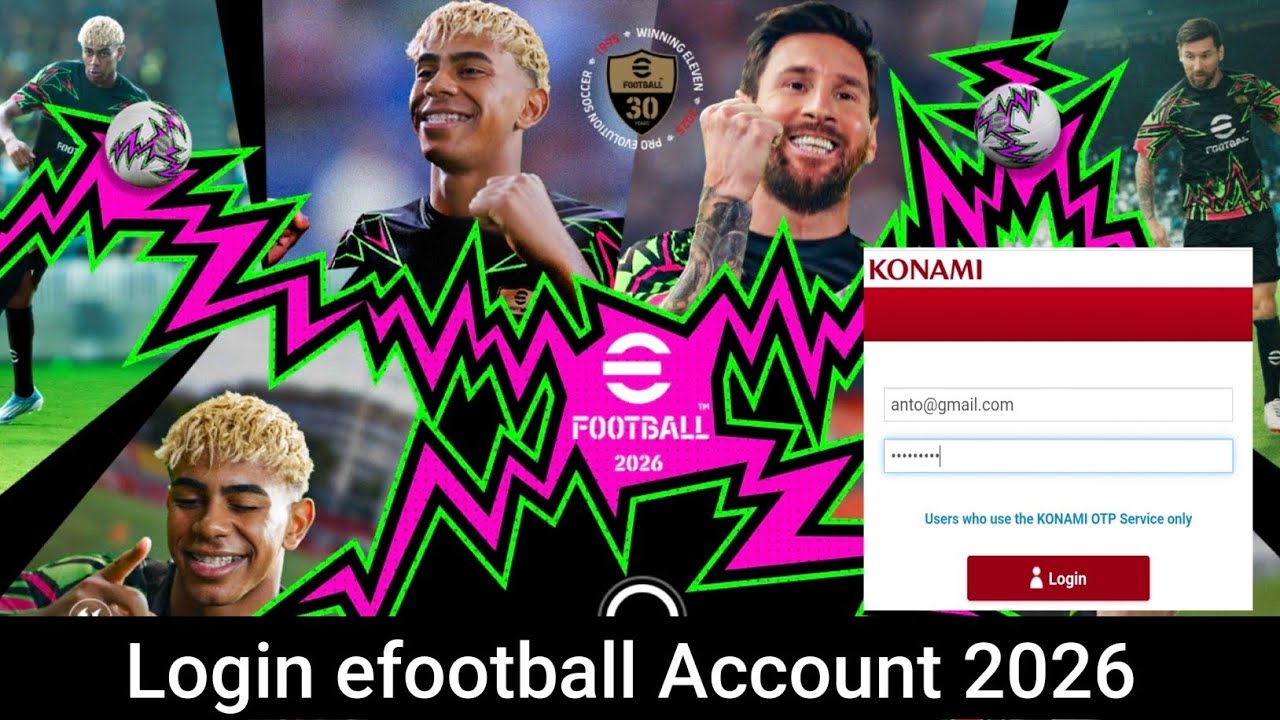 How To Login eFootball Account 2026 || Register Konami ID || eFootball Mobile Sign In 