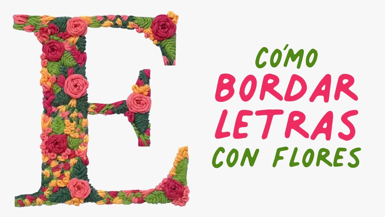 retorta conversión Miedo a morir 🌸🧵FLORAL LETTER Embroidery🧵🌸 Beginners Hand Embroidery - YouTube