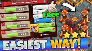 HOW TO COMPLETE DRAGON ESCAPE CHALLENGE 1-4 IN CLASH OF CLANS | 3 STAR BASE EASILY! 
