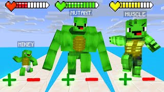 Mikey EVOLUTION Game with JJ  Normal vs Mutant vs Muscle  Maizen Minecraft Animation