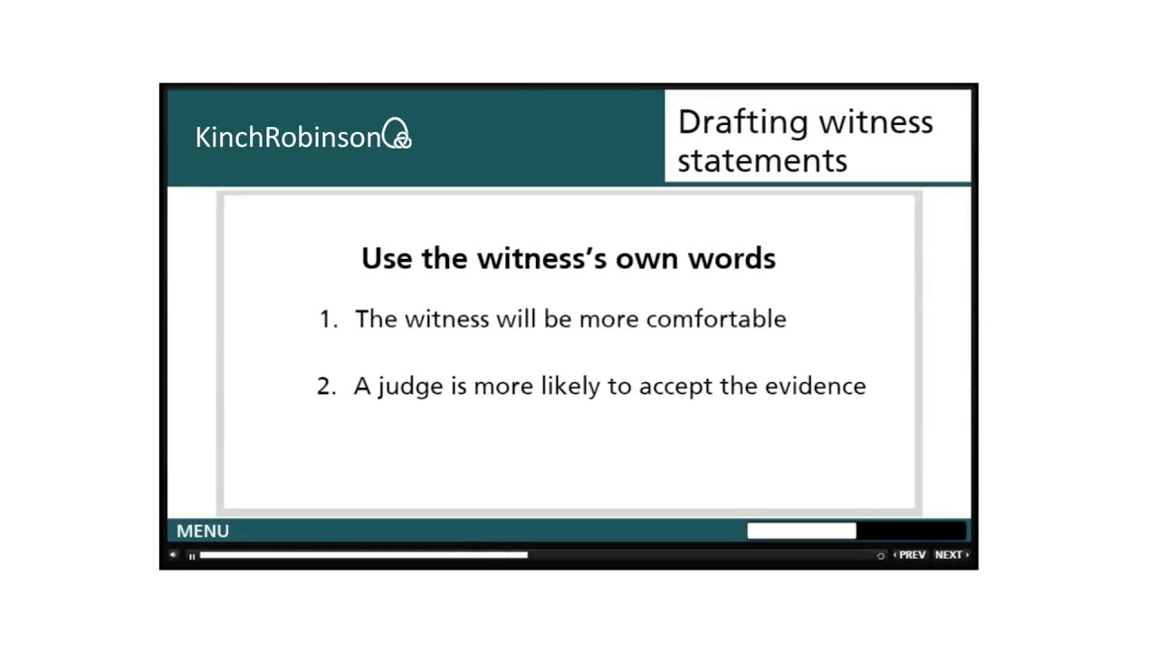 Drafting witness statements Trailer - YouTube