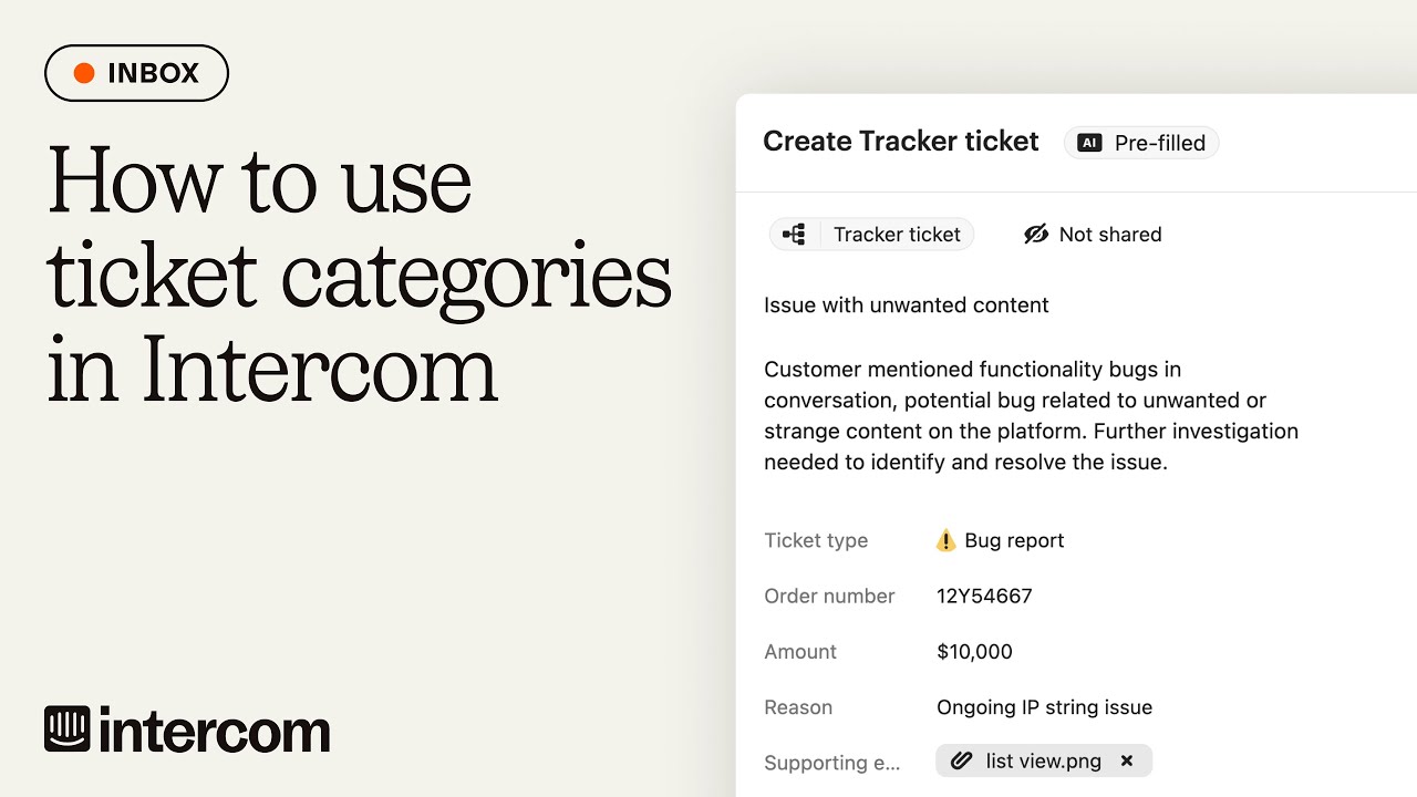 How to use ticket categories in Intercom - YouTube