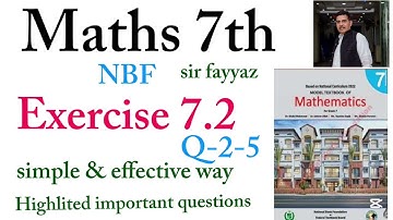 Maths class 7th | exercise 7.2 | Q-2-5 | ex 7.2 | NBF | unit 7 | Transformations  | Sir fayyaz 
