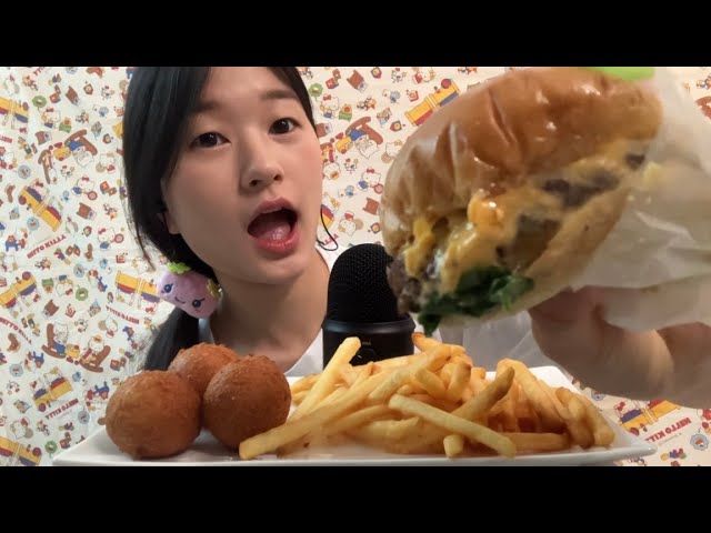 🍔🍟햄버거 먹방은 처음이다!!..와구와구 햄버거 먹방 ! ! | 프랭크버거ASMR | 이팅사운드