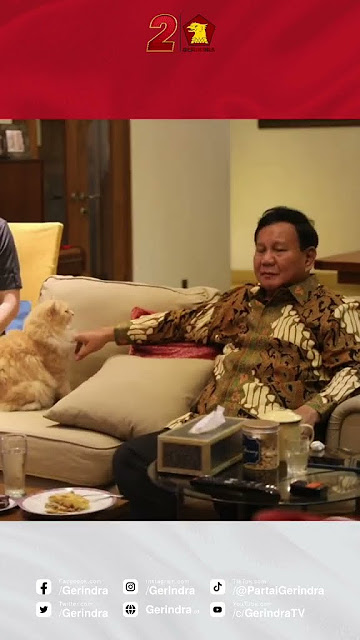 Prabowo bersama kucing kesayangan ❤️🐈