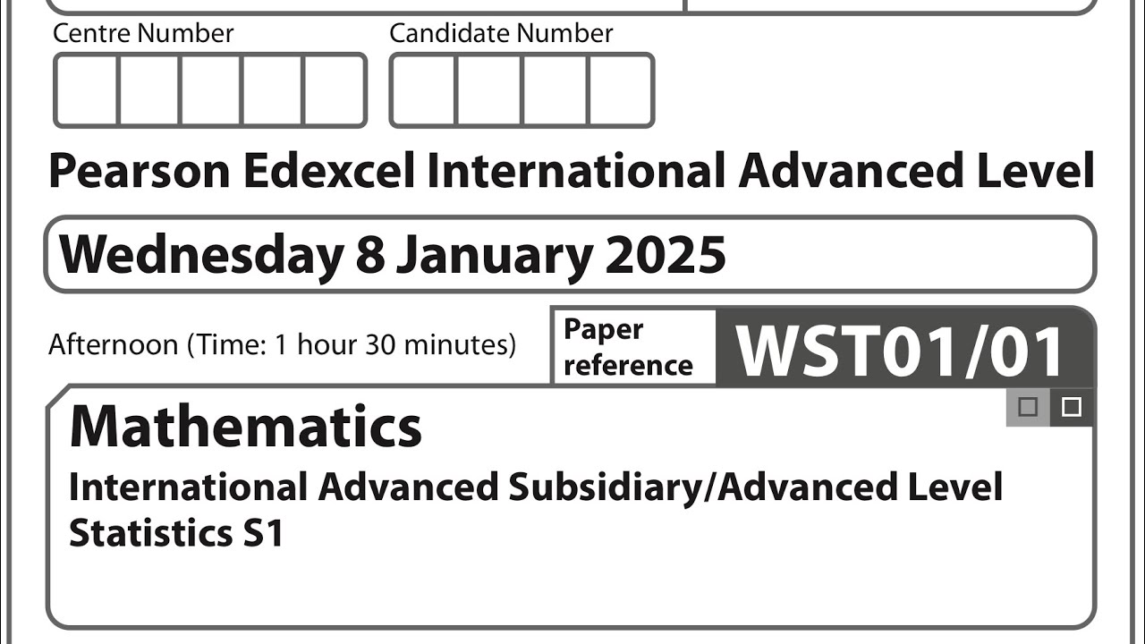 January 2025 Maths A-Level S1 Question 3