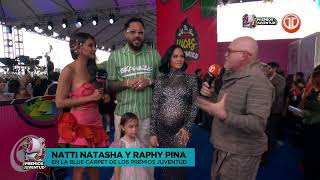 Natti Natasha habla de su embarazo y carrera en alfombra azul de Premios Juventud - Panama 2025