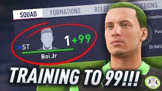 TRAINING A ONE RATED PLAYER TO 99 IN FIFA 18!!! DAT BOI JR