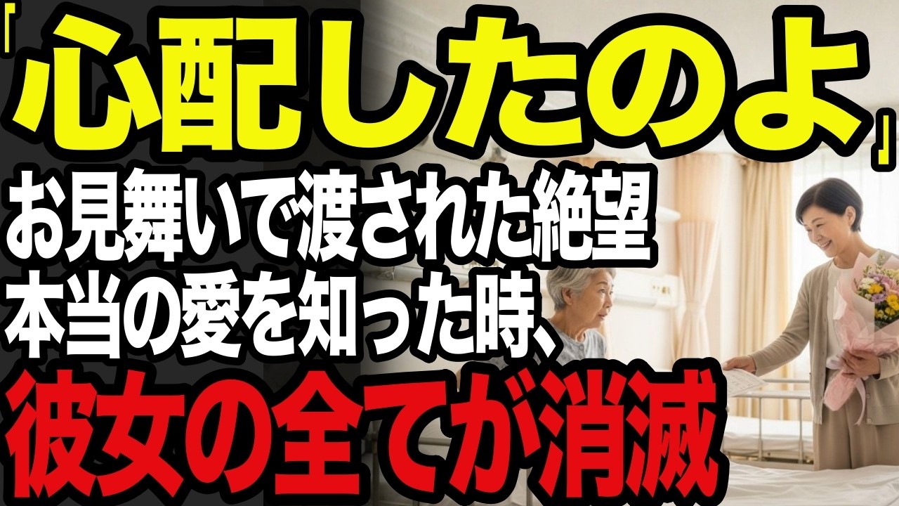 「心配したのよ」そう言って、30年来の親友が入院中に差し出した手土産を見た瞬間、20年の友情が消えた。