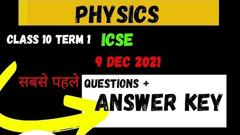 Physics Answer key Class 10 ICSE
