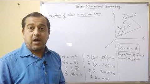 Cartesian Equation of Plane in Normal Form, Ch. 11, 3DG, Class 12