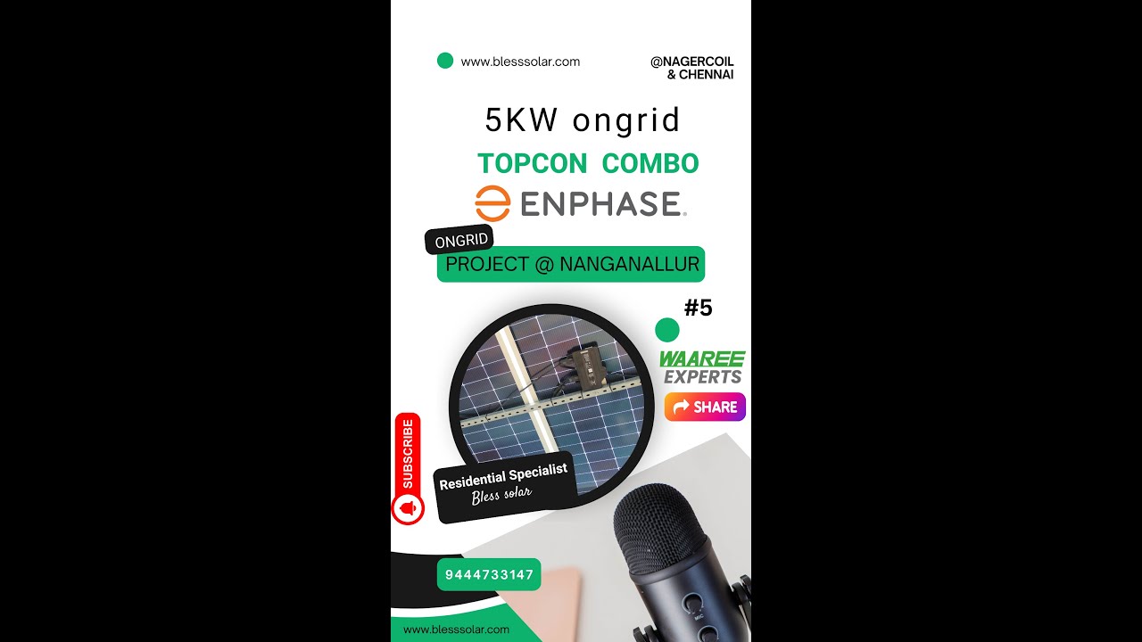 5KW Ongrid சோலார் for Home using Enphase Microinverter without Subsidy #ongridinverter
