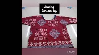 Sewing Blouson Top From Old Tops Sewing Tutorial For Beginners Blouson Top Sewing Reuse Cloth