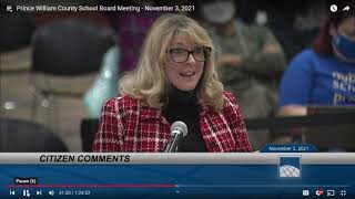Shannon Garrity (sp) PWCS Board Meeting   November 3, 2021 on Flex Schedule