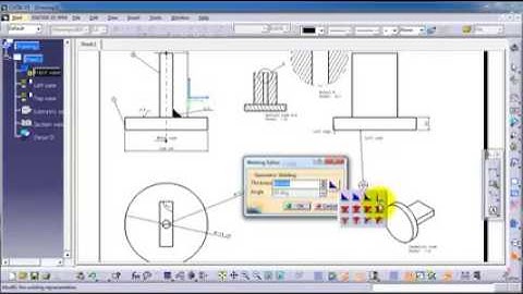 113 CATIA drawing Tutorial  Weld Type Tool