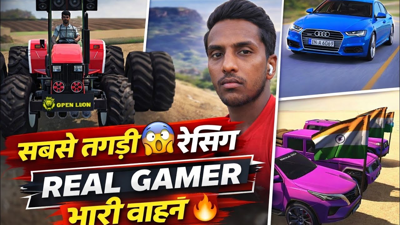 Tractor Racing में Extreme Speed 🔥JCB Stunt Gone Wrong 😲Heavy Vehicle Race 🚜🚧 | Shorts