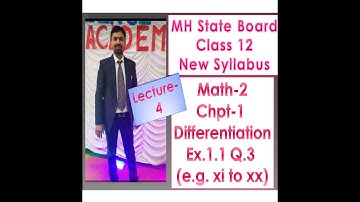 Differentiation Class 12 new syllabus || 12th Maths New Syllabus 2020-2021 | Ex. 1.1 | Q.3 (xi-xx)