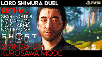 Ghost of Tsushima Lord Shimura Duel SPARE KUROSAWA MODE NO DAMAGE NO CHARMS NO RESOLVE LETHAL PS5 HD