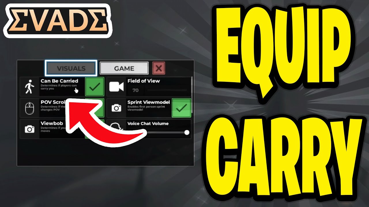 How To Equip Carry In Evade PC - YouTube